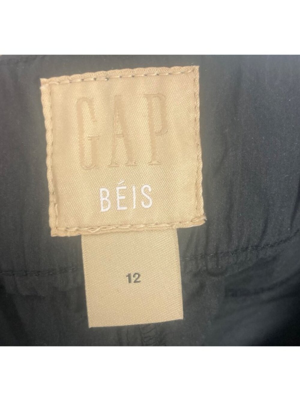 Gap x Beis Pant Womens 12 Convertible Cargo Barrel Black Wide Leg Travel Utility - Picture 3 of 11